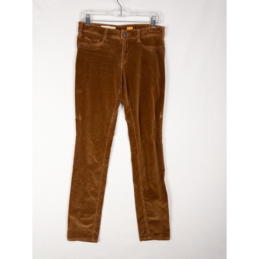 Pilcro Cognac Corduroy Cropped Ankle Pants